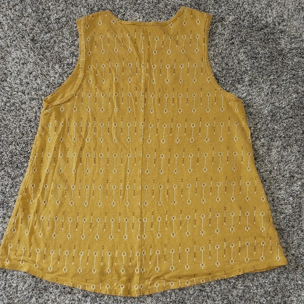 Embroidered Mustard Yellow Sleeveless Top - Picture 5 of 5